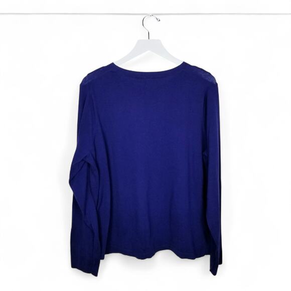 *NEW* TOMMY BAHAMA Malia Jeweled Cardigan in Blue Ribbon 100% Cotton Knit -XL - Picture 4 of 11